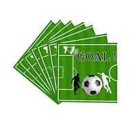 20pcs GOAL Green Football Birthday Party Decorations, Soccer Ball Design Napkins for World Cup, Boys, Kids Sport, Holiday Party