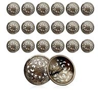 20pcs Gold Buttons Metal Hollow Button, Round Decorative Antique Gold Buttons for Blazer Cardigans Trousers Leather Furniture DIY Tailoring & Costume Design (15mm)