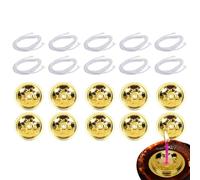 20pcs Gold Oil Lamp Floating Wick Holders - 4cm/1.6 Inches Metal FloatingCandle | Wicķ Disc Holder - Kerosene For Temple, Buddhist Supplies & Home Decor