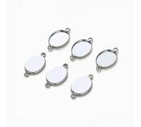 20pcs Gold Plated Cabochon With Double Hole Pendant Base Blank Tray Bezel DIY Handmade Pendant Jewelry Making Findings