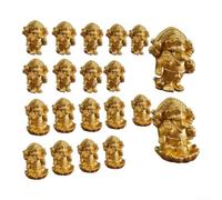 20PCS Golden Resin Ganesha Figurine Set Home Temple(Style 1)