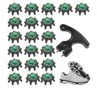 20Pcs Golf Shoe Spikes，Golf Spikes,20Pcs Replacement Spikes For Footjoy with 1Pcs Shoe Cleats Wrench fit Foot Fast Lok Twist 3.0 System Joy (Black Green)