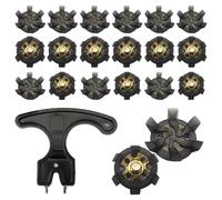 20PCS Golf Shoe Spikes M6 Tooth Replacement Set, 6mm Screw Thread With Wrench Tool, Easy Install Studs, Fits Footjoy Adidas Skechers Nike Shoes