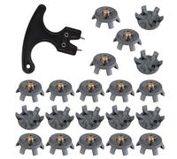 20PCS Golf Shoe Spikes M6 Tooth Replacement Set, Replacement Golf Shoe Spikes Screw In, 6mm Thread, Includes Wrench, Fits Footjoy Adidas Skechers Nike Shoes, Golf Shoe Accessories