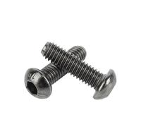 20pcs Grade 10.9 Carbon Steel Black Nickel Hexagon Screw Round Head Bolts Threaded Metal Machine Screws(10mm,M2.5-20pcs)
