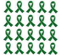 20PCS Green Awareness Ribbon Pins Mental Health Awareness Enamel Lapel Pin Green Ribbon Brooch Hope Pins