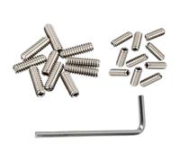 20Pcs Guitar Bridge Saddles Height Adjustment Screws Replacement Electric Guitar Saddles Bridge Screw With Wrench With Wrench For Electric Guitar And Bass