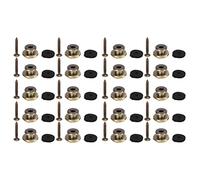 20Pcs Guitar Strap Button Set, Metal Guitar Strap Locks Buttons for Acoustic Electric Bass Ukulele, Glazed Rounded Design with Secure Screw Fit for Most Guitars