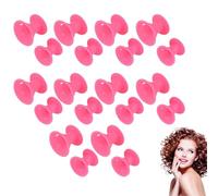 20PCS Hair Curlers Roller Sets for Women Girls, Mushroom Shaped Silicone No Heat Soft DIY Curling Hairstyle Tools, Rose Red Salon Hair Dressing Curlers Roller Sets