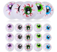 20Pcs Halloween Bouncy Creepy Scary Eyeballs: Plastic Fake Eye Balls Ripped Props Supplies For Party Favors Decoration