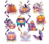 20pcs Halloween Hanging Ornaments for Tree, Cute Ghost Pumpkin Decorative, Halloween Home Decorations, Bat Skull Horror Paper Pendant Hanging Tag Decorative for Party, Bar, Home and Tree