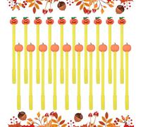 20PCS Halloween Pens Pumpkin Pen, Black Gel Ink Pens Novelty Halloween Stationery Thanksgiving Day Colouring Pen for Party Favors Goody Bag Fillers