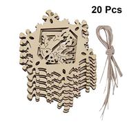 20pcs Hanging Wood Snowflakes Ornament Christmas Snowflake Candle Decoration Unfinished Wood Embellishment Crafts Decor