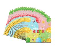 20pcs Happy Easter Napkins Paper, Colorful Egg Serviettes, Easter Table Decorations 2-Layer Paper Napkin Disposable Colorful Easter Egg Bunny Serviette Party Decorations Tablewear