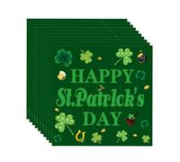 20Pcs Happy St.Patrick's Day Paper Napkins Serviettes,Green Clovers Napkins Dinnerware Napkins Tissue Luncheon Dinner Cocktail Napkins for Irish Party Supplies St.Patrick's Day Decorations
