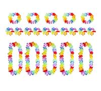 20Pcs Hawaiian Garland, Hawaiian Flower Necklace, Flower Necklace Hawaii, Tropical Party Decorations, Beach Theme Pool Party Decorations Accessories For Adults Kids, Summer Festival