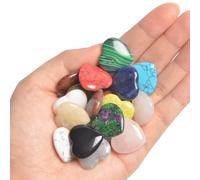 20pcs Heart Crystals and Gemstones Natural Love Heart Stone Bulk Set,Healing Crystals Gifts for Women Her Lover Meditation Chakra Reiki Energy Balance