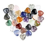 20PCS Heart Healing Crystals Gemstones Set,TopBine Bulk Natural Quartz Love Gem Stones Heart Shaped Stones Set Polished Pocket Protection Chakra Energy Balance Reiki Spiritual Meditation Gifts