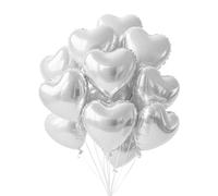 20PCS Heart Shape Balloons,WINCUR 18" Durable Aluminum Film Love Balloons,Birthday Party Decorations for Graduation,Wedding, Valentines Day,Engagement Marriage（Silver）