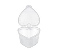 20pcs Heart Shape Sauce Cup with Hinged Lids, Transparent Plastic Love Shape Seasoning Fruit Tea Box, Multi-purpose 45ml Storage Box(20pcs)