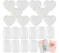 20PCS Hearts Domes Plastic Clear Puffy Domes for Crafts, Scrapbooking Supply Shaker Covers Without Die Cuts