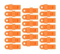 20pcs Heavy Duty Camping Tarp Tie down Clips for Tent Awnings | PP Build, Yellow High Visibility Finish, Rope Clamp and Bungee Cord Clip Set for Storm Preparation