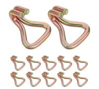 20pcs Heavy Duty Steel Double J Cargo Tie down Hooks for Trucks | Golden Finish, Double Row Binder Design, Anti Scratch Surface, for Cargo Nets and Warehouse Loading