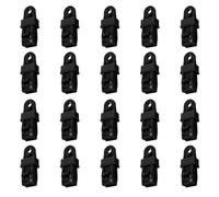 20Pcs Heavy Duty Tarp Clips Camping Tent Clamps for Awning Sidewalls | Black PP Construction, Sliding Lock, Adjustable Grip for Fabric Thickness, Temporary Shelters, Gardens and Outdoor Setups
