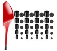20PCS Heel Caps for High Heels, 5 Sizes High Heel Protectors Anti-Slip Noise Reducing Black Shoes Heels Replacement Tips for Women Wedding, Grass, Wetlands Outdoor Events (XXS, XS, S, M, L)