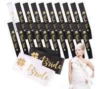 20PCS Hen Party Accessories - 19 PCS Black Team Bride Sashes, 1PC White Bride to Be Sash - Hen Do Accessories for Wedding Bachelorette Bridal Party Supplies