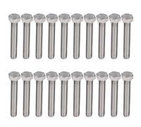 20Pcs Hex Bolt Coarse Thread Set Screws Fully Threaded Bolts A2 Stainless Steel M10x1.5 DIN 933 Hex Head Bolt for Construction Engineering DIY Projects (M10 * 60)