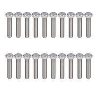 20Pcs Hex Bolt Coarse Thread Set Screws Fully Threaded Bolts A2 Stainless Steel M10x1.5 DIN 933 Hex Head Bolt for Construction Engineering DIY Projects (M10 * 55)