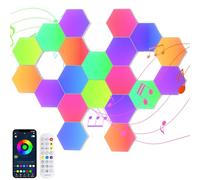 20PCS Hexagon LED Lights, RGB Hex Wall Light, Gaming Wall Panels with Music Sync, Remote & App Control,Timer, Hexagonal Led Gaming Light, Smart Hexagon Lights for Room Decor,Bar, Bedroom,Gaming Setup