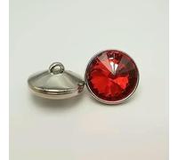 20pcs High-Grade Crystal Gemstone Buttons Sewing Buttons for Shirt Crystal Glass Buttons for Garments Sewing Accessories 12mm-siam red Color