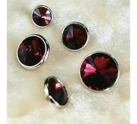 20pcs High-Grade Crystal Gemstone Buttons Sewing Buttons for Shirt Crystal Glass Buttons for Garments Sewing Accessories 12mm-Burgundy Color