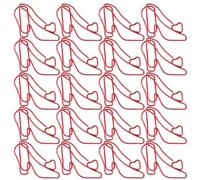 20Pcs High Heel Shape Metal Paper Clip Colored Metal Paperclips File Clips for Document Note Paper Postcard Organization Stainless Steel Clips for