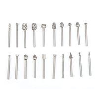 20pcs High Speed Steel Rotary Files Drill Bits for Polishing, Craft Carving & Metalworking, 39mm Length with 3.1mm Shank, Silver HSS Engraving Cutters