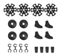20pcs Hiking Pole Tip Replacement Plastic Accessories | Black Ferrules for Walking Sticks, Portable Fit, Mud and Snow Travel, Easy Install Outdoors