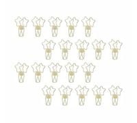 20Pcs Hollow-Wire Metal Paper Clip, Creative Pentagram Design Paper Office Binder Clip for Document Organizing and Photo Hanging, Gold