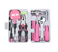 20Pcs Home Tool Set Portable Mini Tool Kit Basic Tool Kit Home Essential Pink Tool Kit Compact Toolbox with Storage Box for Ladies DIY Projects and Everyday Use (Pink)