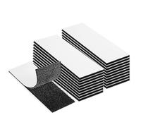 20Pcs Hook and Loop Strip Tape, 5 × 10 cm Double Sided Sticky Pads Self Adhesive, Strong Heavy Duty Adhesive Strips for Home & Office Use (Black)