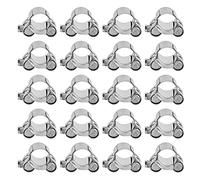20Pcs Hose Clamp Stainless Steel Mini Hose Tube Clip Motor Vehicle Petrochemical Pharmaceutical Silver Galvanized (29-31mm)