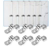 20pcs Hose Clips, 304 Stainless Steel Pipe Hose Strap Clamp, 12mm/0.47" U Pipe Strap Shaped Straps Saddle Clamps, Pipes Accessories Two Hole Tube Strap Tension Saddle Clips (12 mm)