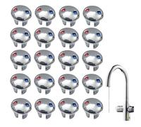 20Pcs Hot and Cold Indicator for Faucets,Hot Cold Screw Cover Caps,Tap Indices Hot and Cold Inserts,Hot and Cold Water Sign,Hot and Cold Tap Inserts,Red and Blue Labels,6.7mm Water Faucet Holes