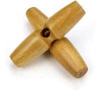 20Pcs Imitation Tooth Wood Toggle Olive Buttons Sewing Craft DIY Accessory Bag Compatible with Clothing Coat Jacket Overcoat-Beige-6cm Long