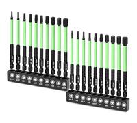 20PCS Impact Drill Allen Key Set, 100mm Hex Bit Set Magnetic Impact Driver Bits 1/4' Hexagon Shank S2 Steel, H1.5-H8 Hex Head Allen Wrench Drill Bit with Storage Box(10pc Metric & 10pc SAE