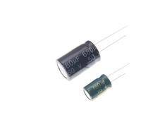 20pcs In-line aluminum electrolytic capacitor 680UF 10V 16V 25V 35V 50V 63V 450V 8x12 10x17 green gold high frequency AUOQKQUT(25VGreen Gold 10x17)