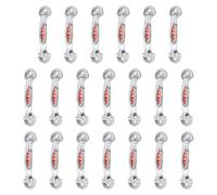 20pcs Inch Stainless Steel Star Handle Single Hole Bow Pull Silver