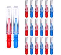 20Pcs Interdental Brush Dental Brushes Mini Teeth Brushes Dental Floss Brush Flossing Brushes Dental Hygiene Brush Flossing Sticks Braces for Cleaning Gaps Between Teeth(Red 0.7mm/Blue 0.8mm)