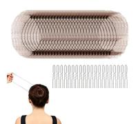 20Pcs Invisible Bun Nets, Ballet Hair Net for Girls, Hair Nets for Women Buns, 50cm/20inch Elastic Edge Mesh, with 40PCS U Shaped Hair Pins, for Hair Ballet Gymnastics Bun Making